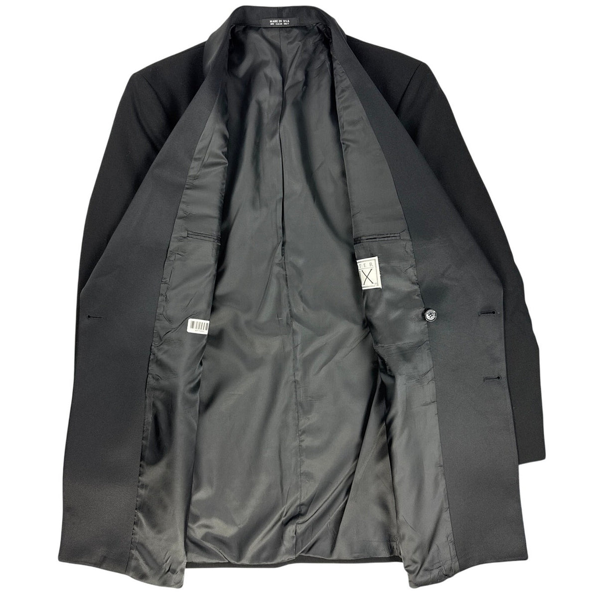 Vintage 90s After Six Positano II Black Wool Tuxedo Jacket 39XL