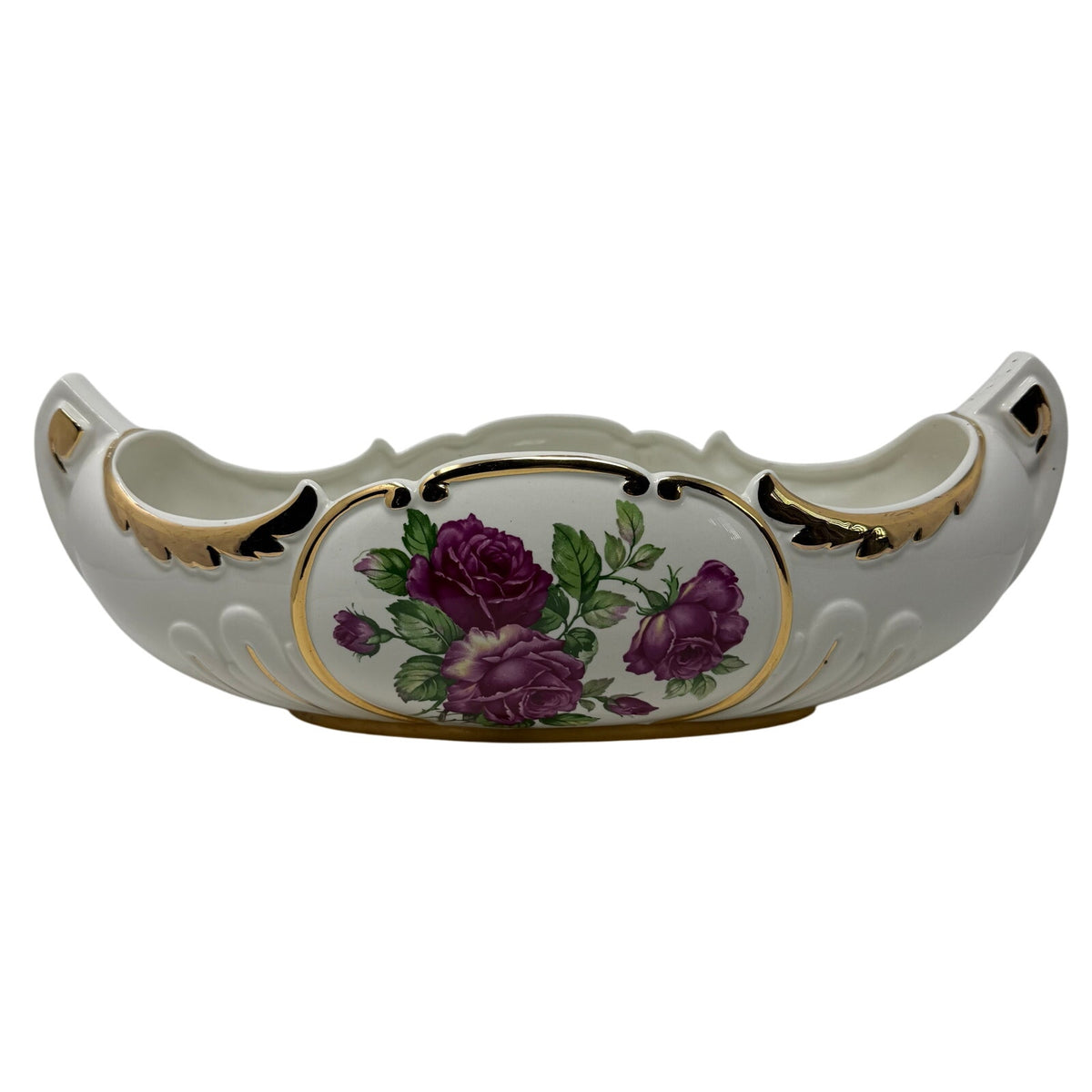Royal Kohl 22K Gold Floral Porcelain Centerpiece Bowl #43 Vintage 1930s