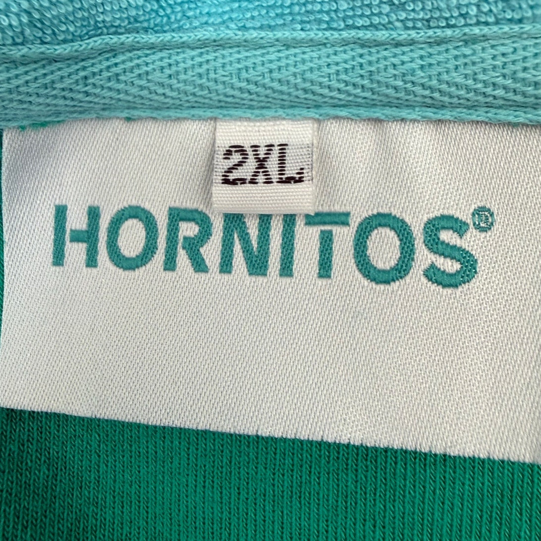 Y2K Hornitos Tequila Terry Cloth Button Shirt Men’s 2XL Colorblock Retro