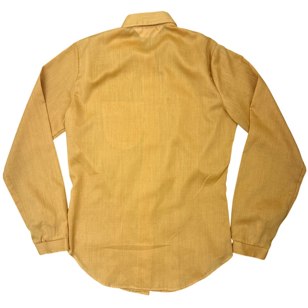 Vintage 70s Women's Small Laura Mae Mustard Button Front Blouse