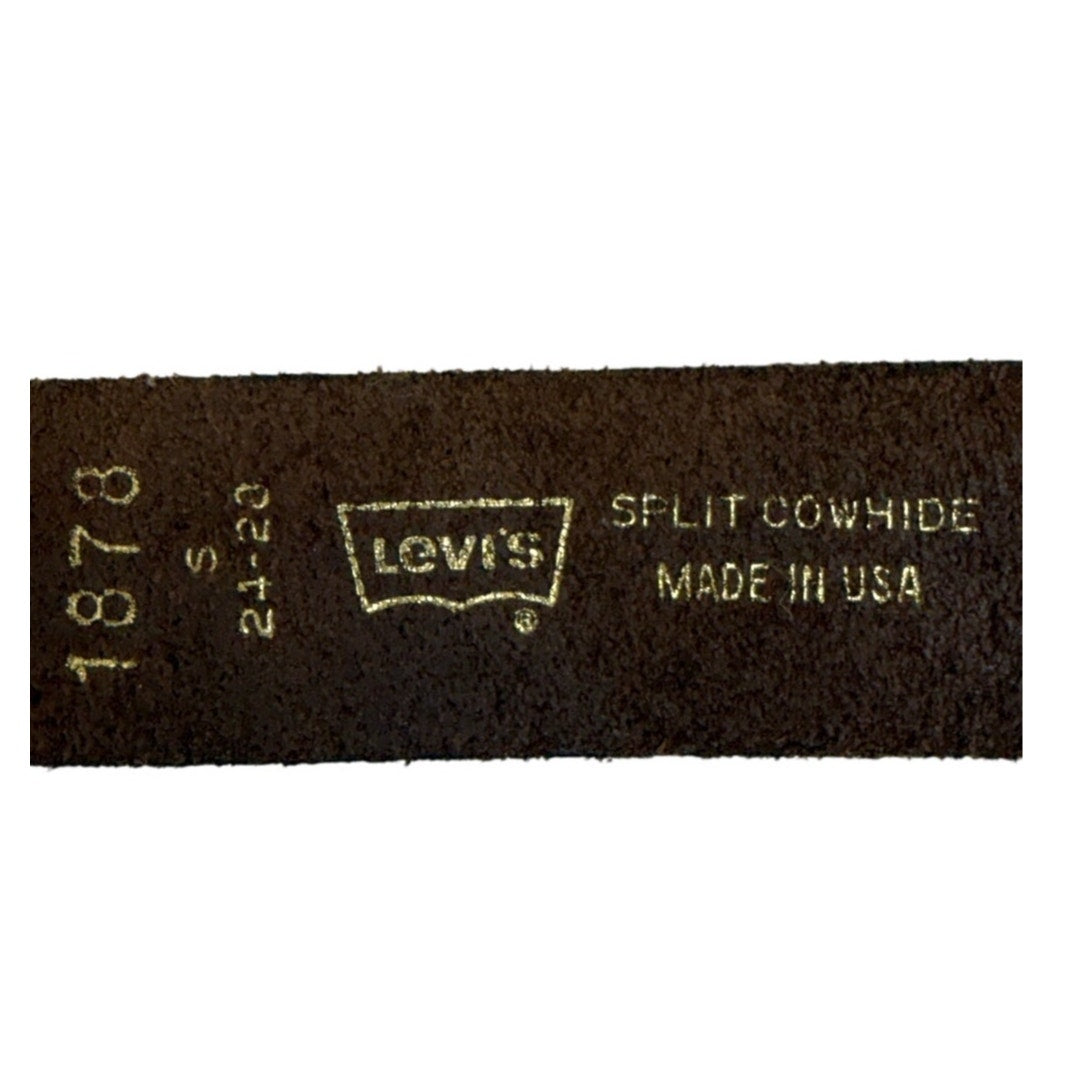 Levi's Western Leather Belt Small Brown Interchangeable Buckle Made in USA