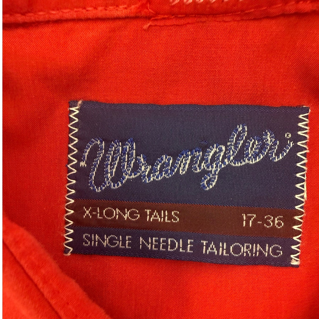 Vintage 80s Men’s 17-36 XL Wrangler Red Snap Western Shirt