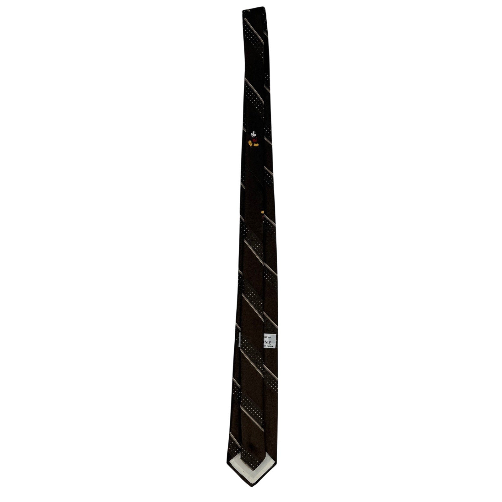 Vintage 1970s Mickey Mouse Cervantes Brown Striped Men’s Disney Necktie
