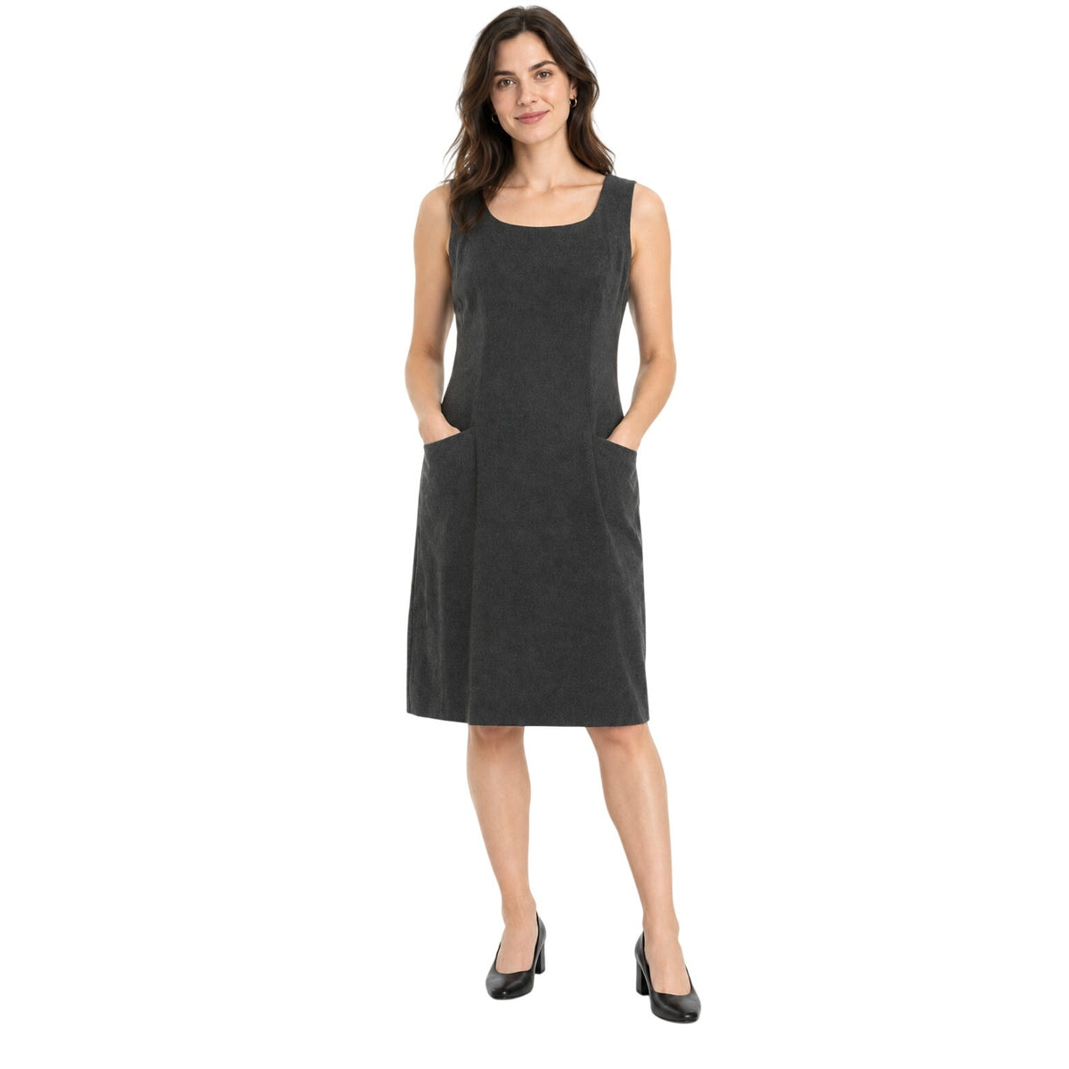 Vintage 1970s Lane Bryant Jr Plenty Gray Wool Two-Way Shift Dress Women's Large