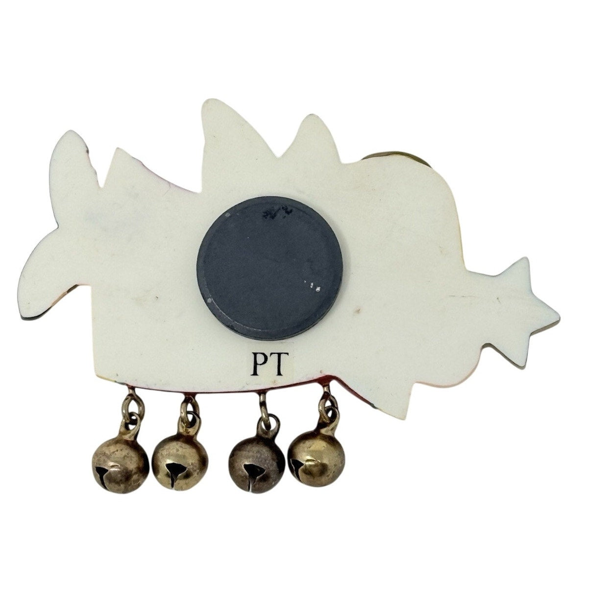 80s Angel Christmas Fridge Magnet w Jingle Bells Holiday Decor