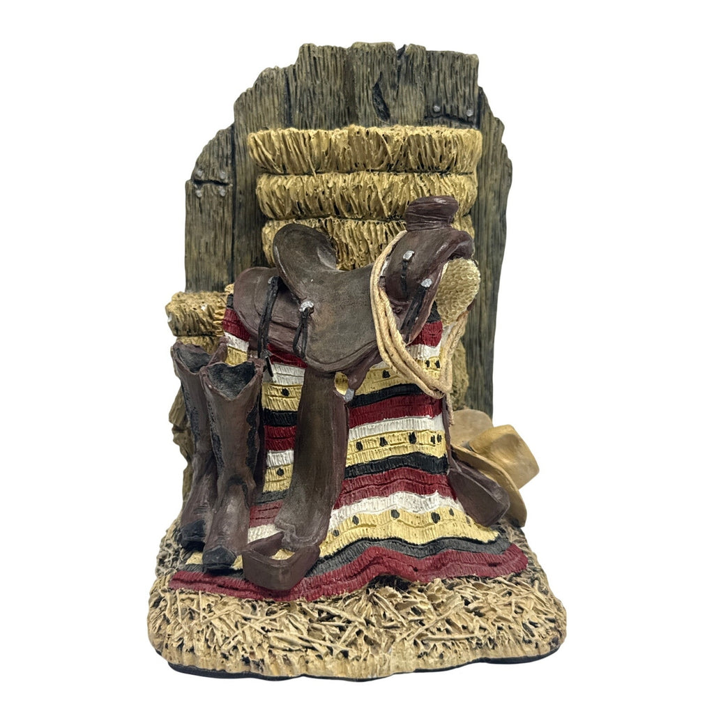 American Flag Cowboy Boot Saddle Bookends Pair Western Country Decor 6.25”