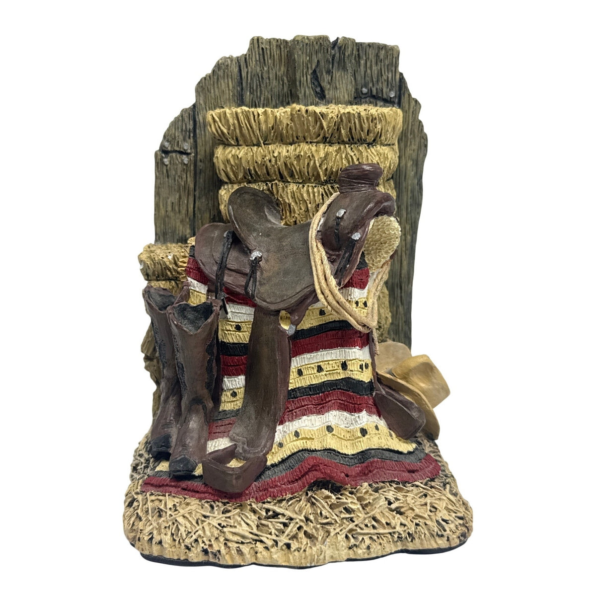 American Flag Cowboy Boot Saddle Bookends Pair Western Country Decor 6.25”