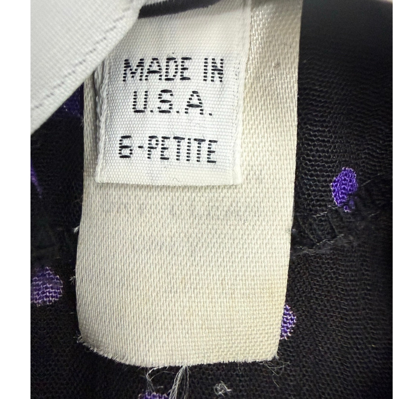 Vintage 80s Black Purple Polka Dot Split Skirt Jumpsuit Dress Women's 6P Tareti