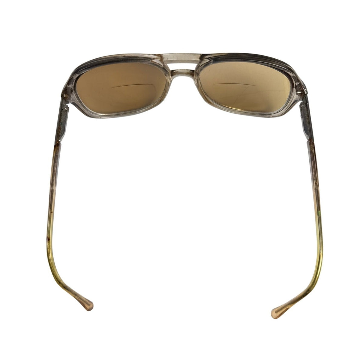 Vintage 70s Vien Brown Gold Aviator Sunglasses Italy 5.5”