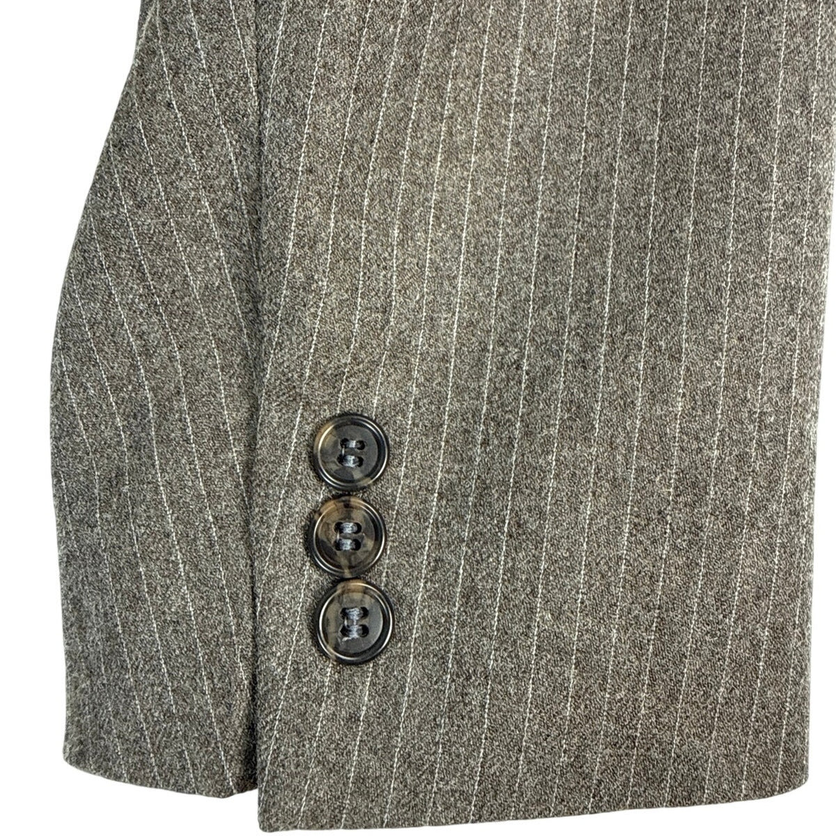 Vintage 1970s Saint Ives Brown Gray Pinstripe Wool 2 Piece Suit Men’s 46R