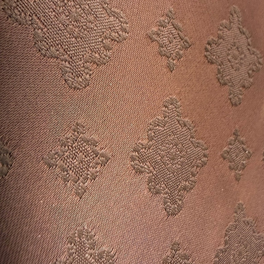 Vintage 60s Brown Embossed Diamond Skinny Tie Tergal Polyester