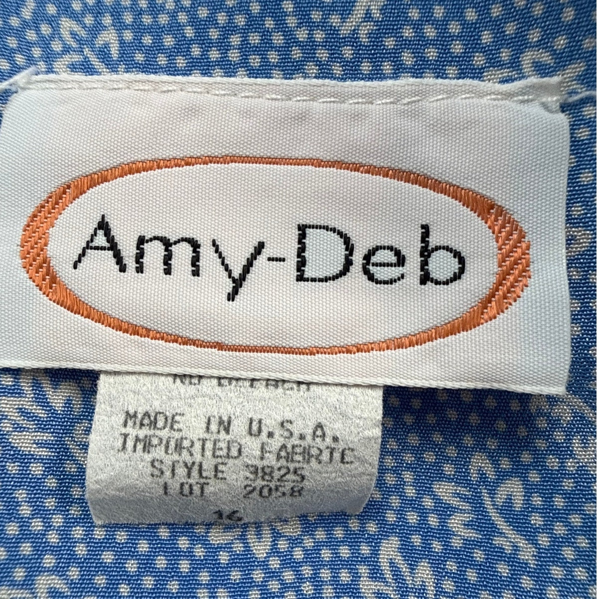 Vintage 1970s Amy-Deb Blue Floral Border Print Pleated Midi Dress Women's Medium