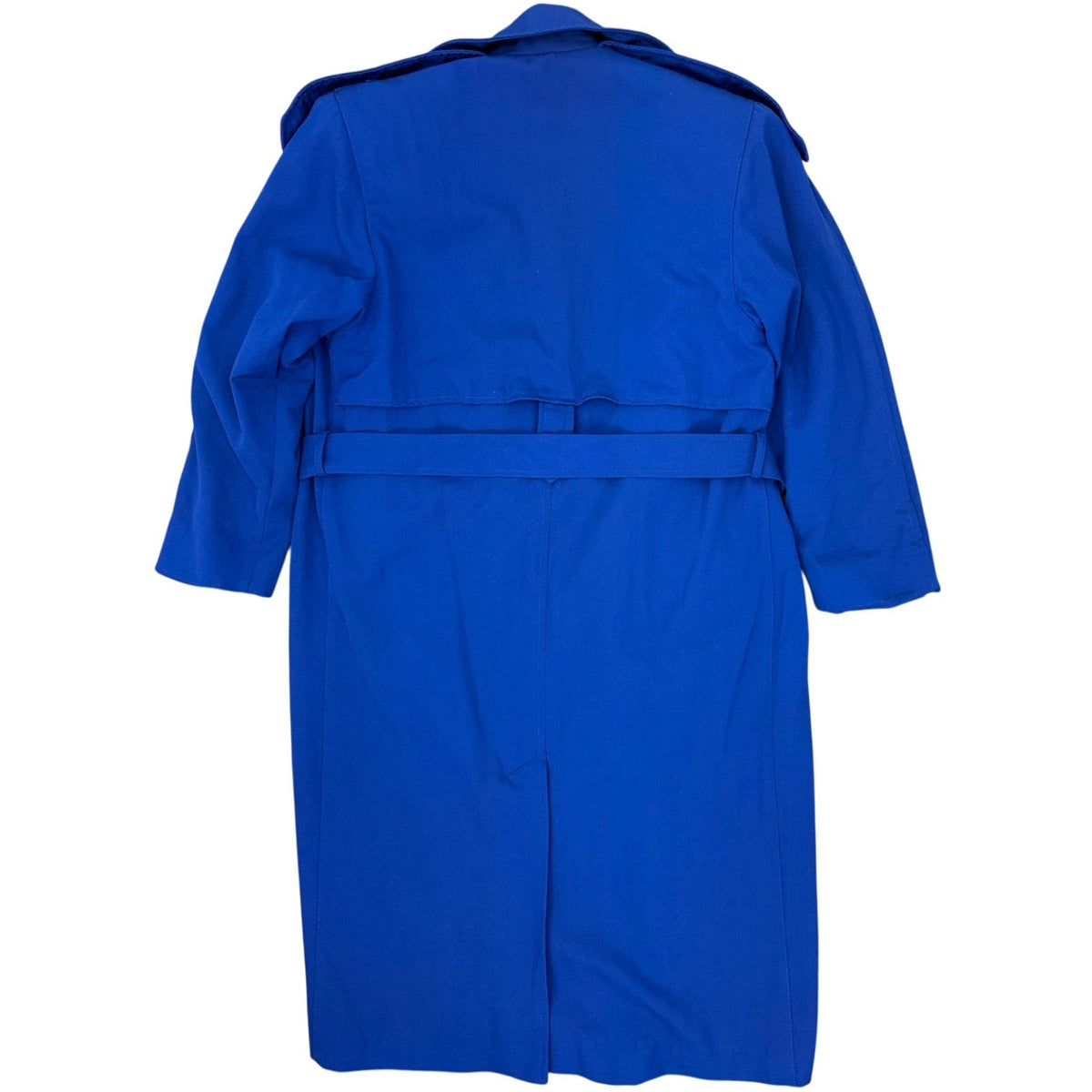 Vintage Saville Royal Blue 100% Wool Belted Trench Coat Women's S/M