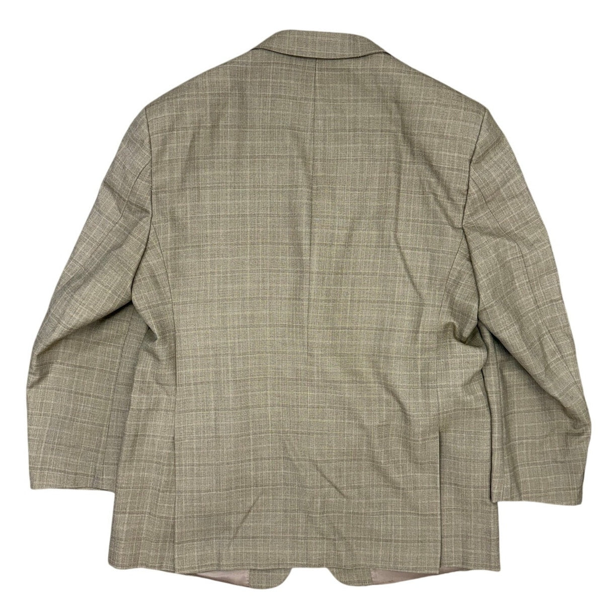 Vintage 90s Oleg Cassini Tan Check Wool Blend Sport Coat Blazer Men's 46R