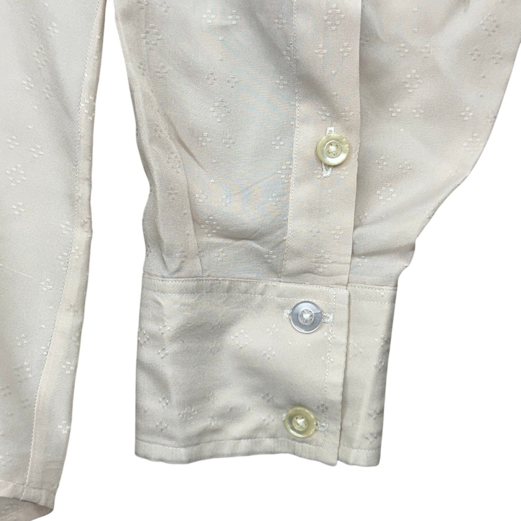 Vintage 80s Jimmy’s Button Down Long Sleeve Shirt Beige White Men's Large
