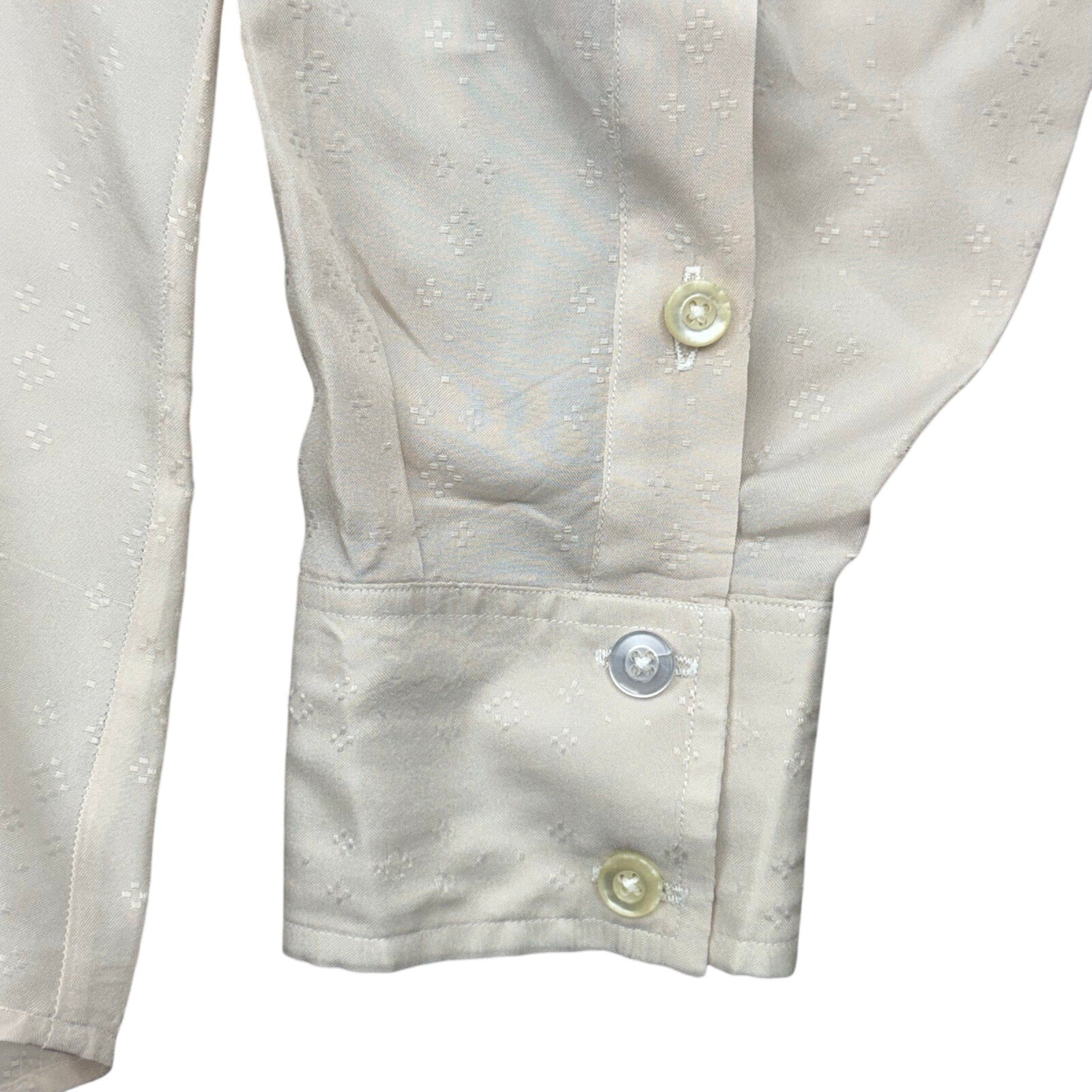 Vintage 80s Jimmy’s Button Down Long Sleeve Shirt Beige White Men's Large