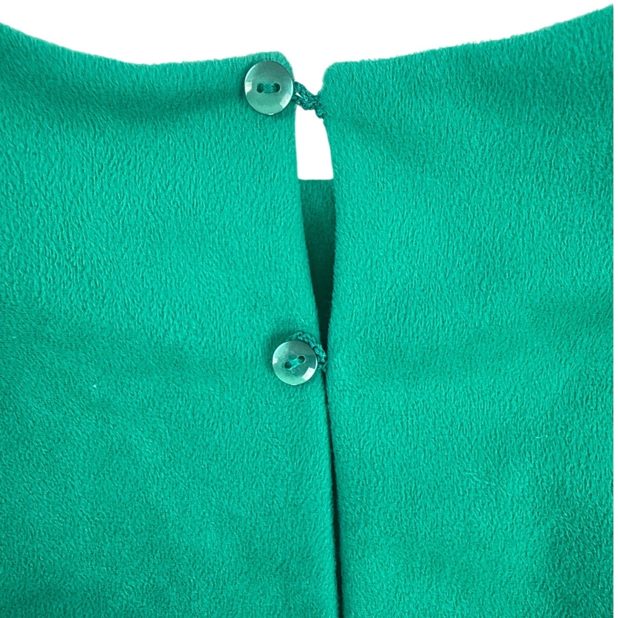 Vintage 1980s Aqua Green Long Sleeve Midi Shift Dress Women's Medium