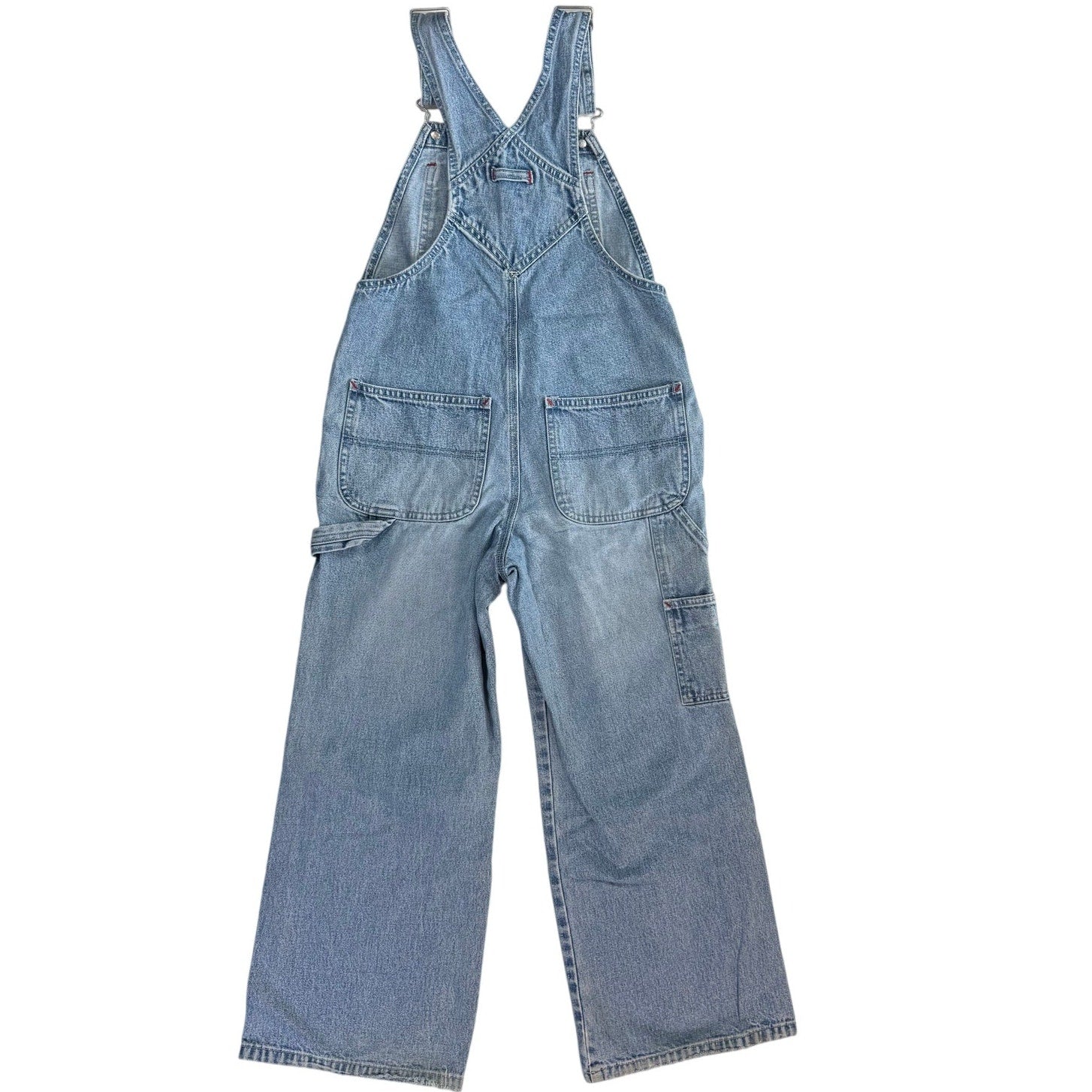 Vintage 90s GAP Denim Overalls Girls Medium Wide Leg Adjustable Straps