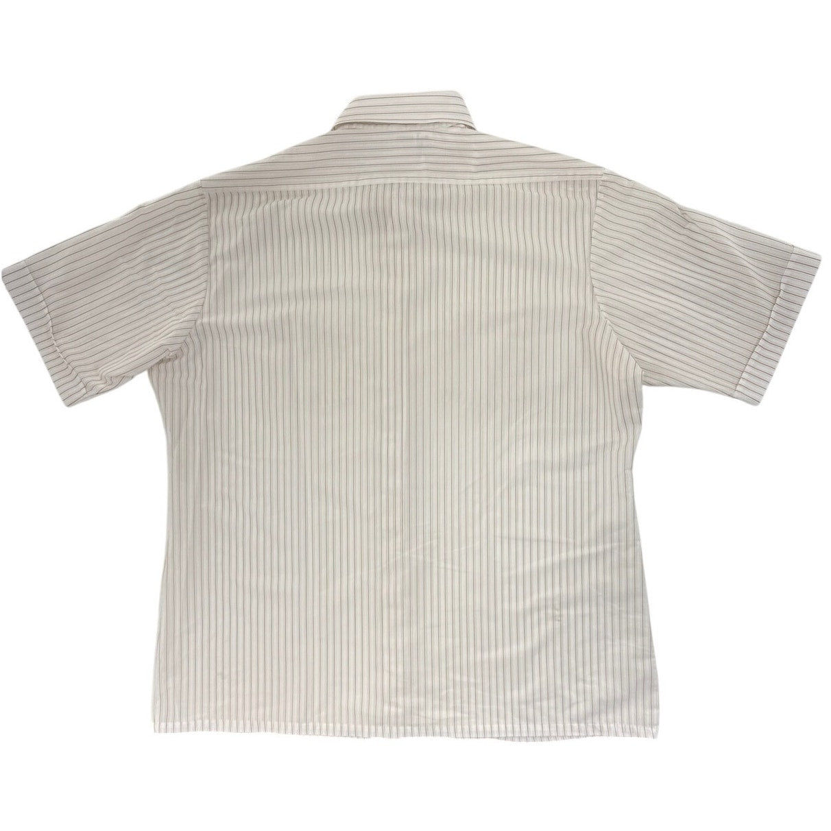 Vintage 80s White Gold Pinstripe Button Down Short Sleeve Shirt Men's XL