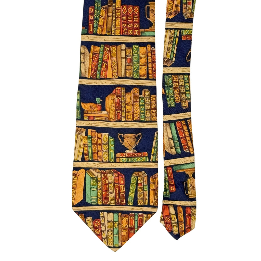 aLynn Ex Libris Library Books Silk Necktie 61" USA Made Extra Long