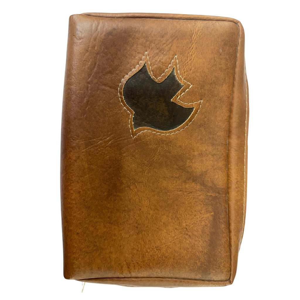 Vintage 1978 Gregg Leather Bible Cover Small Zipper Case Brown USA