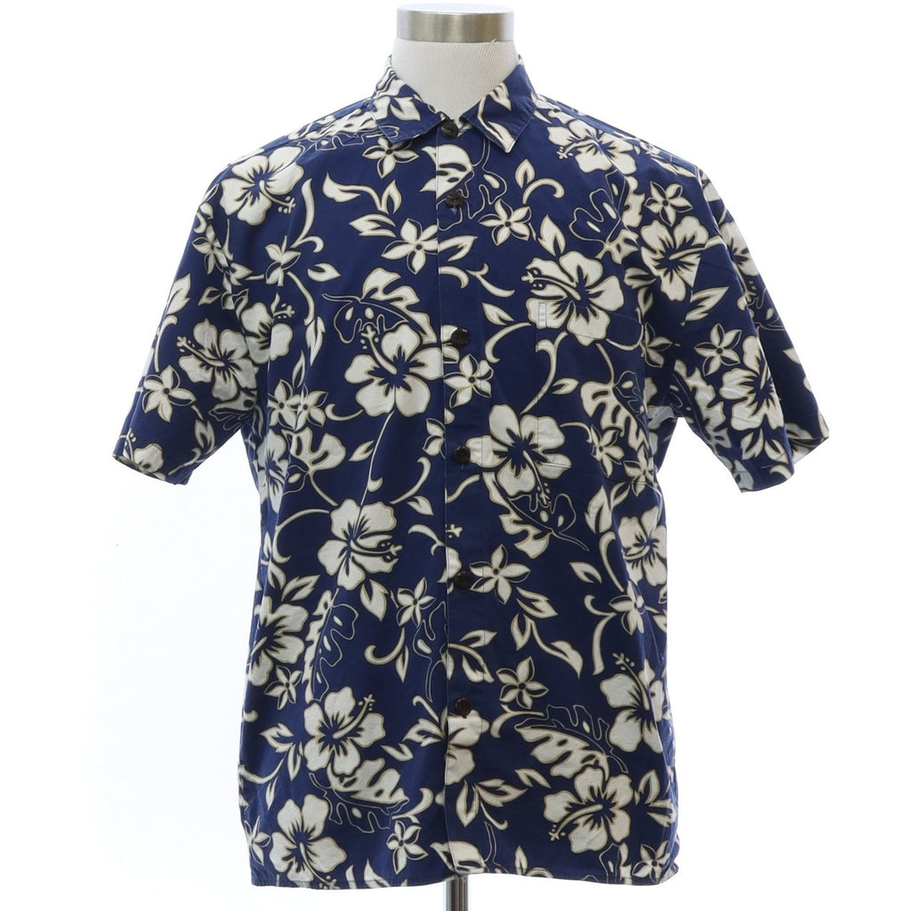 Vintage 90s Hilo Hattie Shirt Men’s Medium Blue Floral Hawaiian Cotton 42 Chest