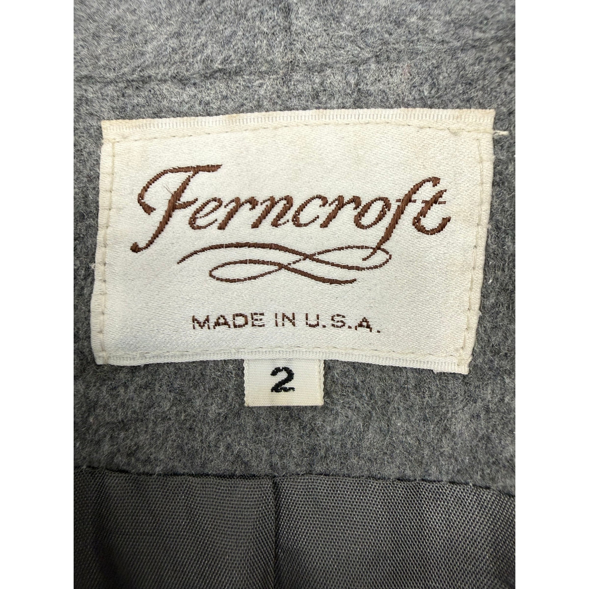 Vintage 80s Women's 2 Ferncroft Gray Wool Cashmere Blend Long Coat USA Made