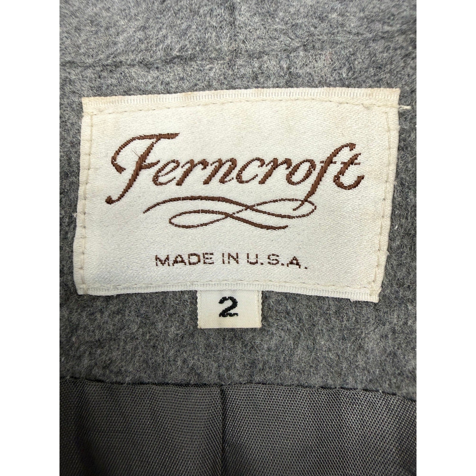 Vintage 80s Women's 2 Ferncroft Gray Wool Cashmere Blend Long Coat USA Made