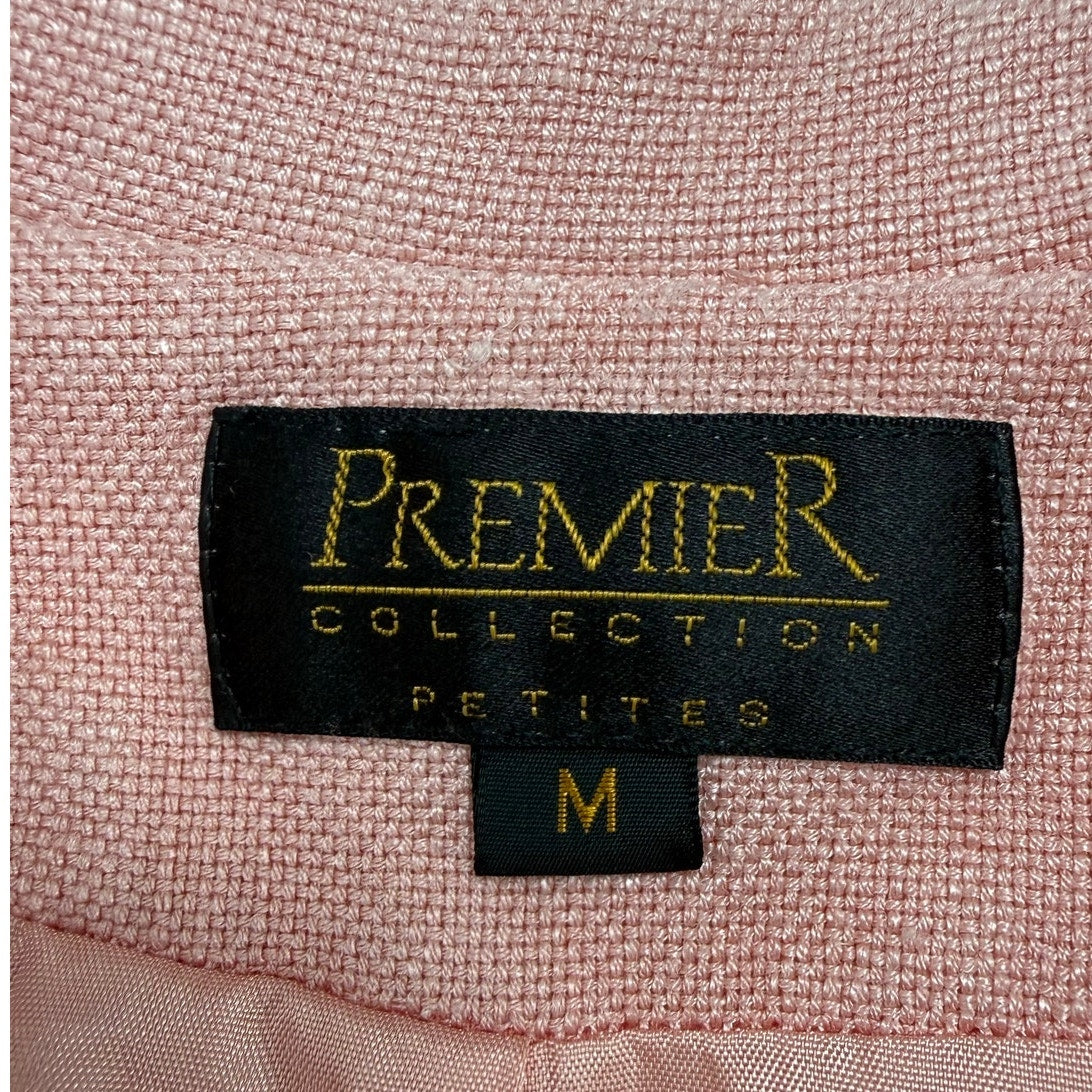 Vintage 80s Premier Collection Salmon Pink Rayon Blazer Jacket Womens Medium