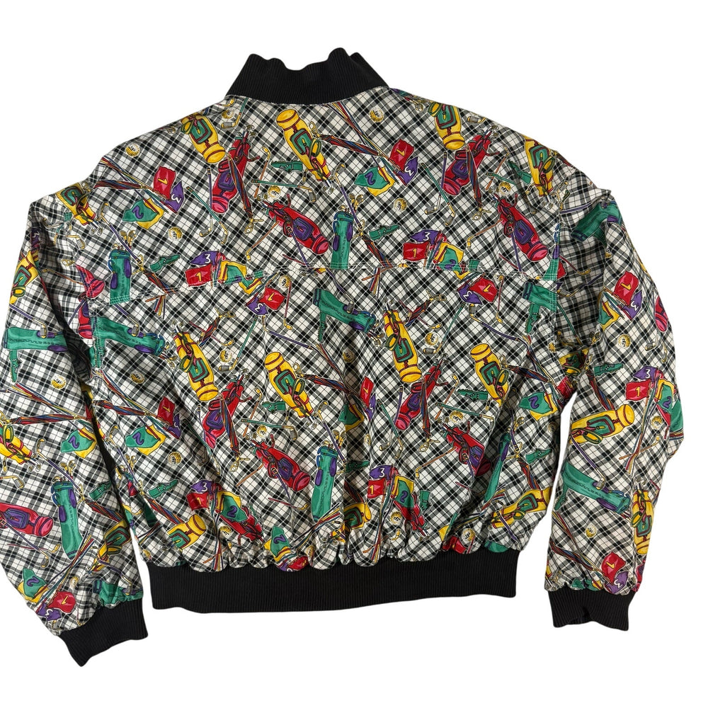 Vintage 90s Women's Medium Lizsport Reversible Golf Jacket Bomber Utility