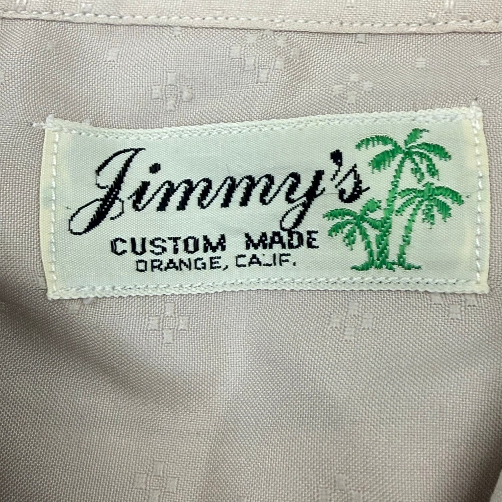 Vintage 80s Jimmy’s Button Down Long Sleeve Shirt Beige White Men's Large
