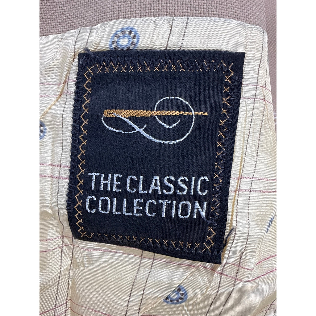Vintage 70s The Classic Collection Tan Cream Gold Button Blazer Mens L