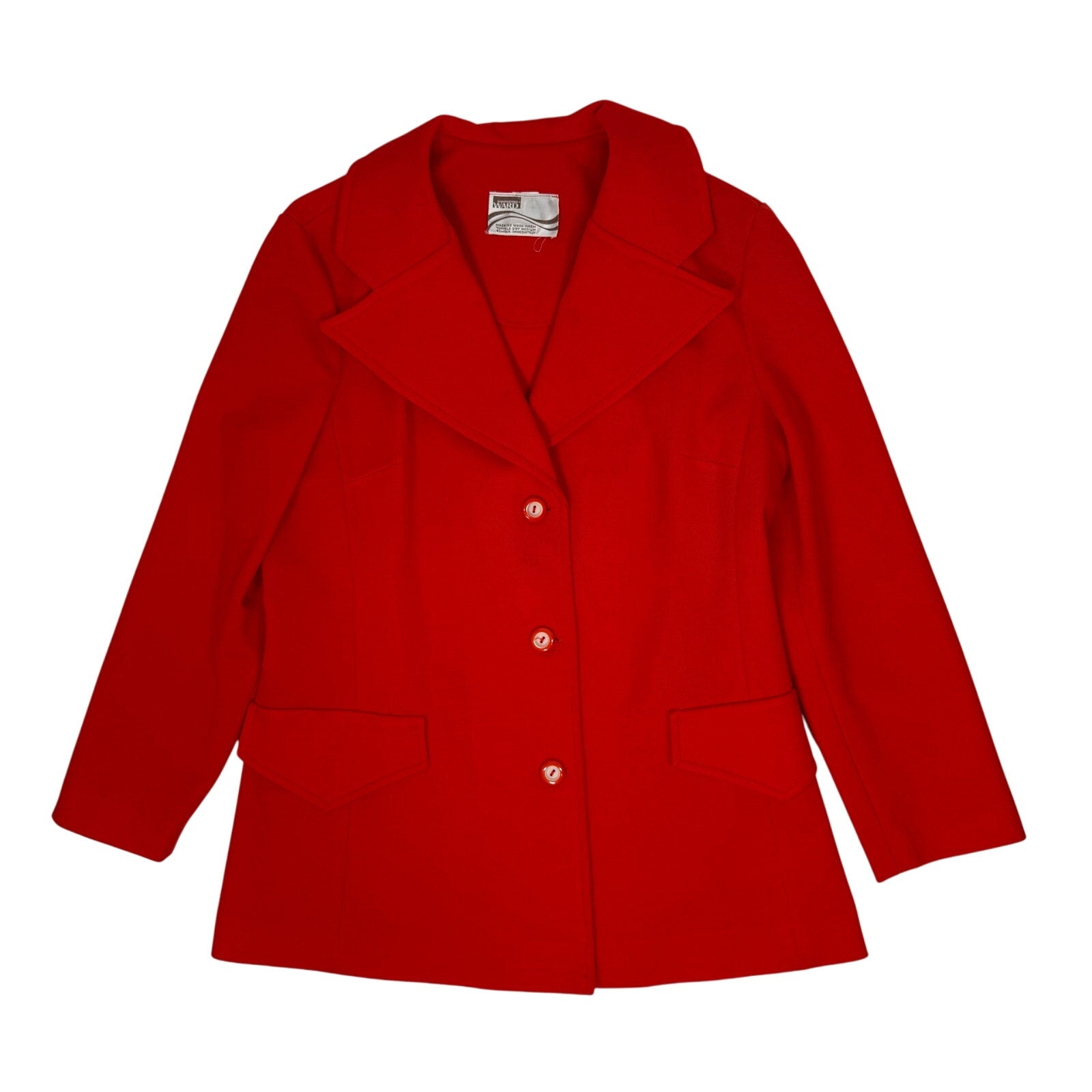 Vintage 70s Montgomery Ward Women’s 13/14 Vest & Red Blazer Set Polyester