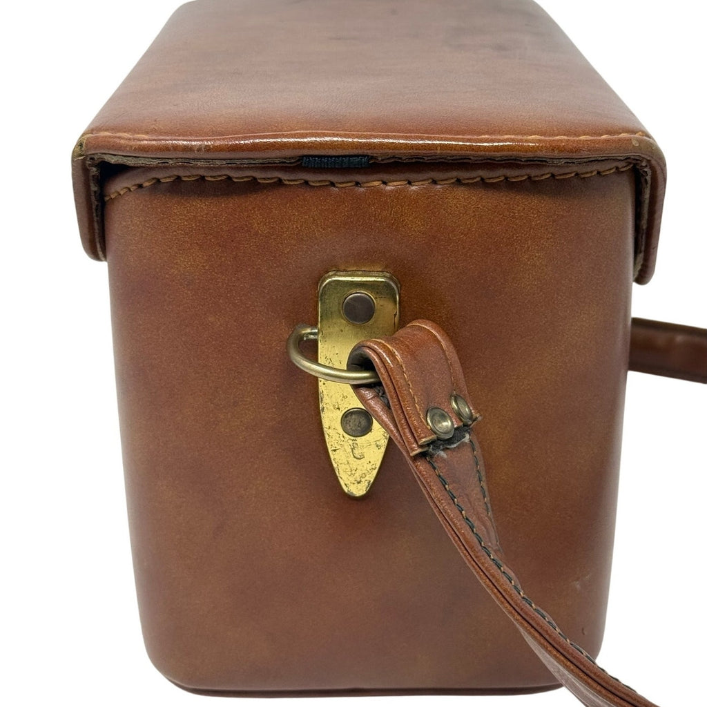 Vintage Brown Leather Camera Bag Adjustable Crossbody Shoulder Case