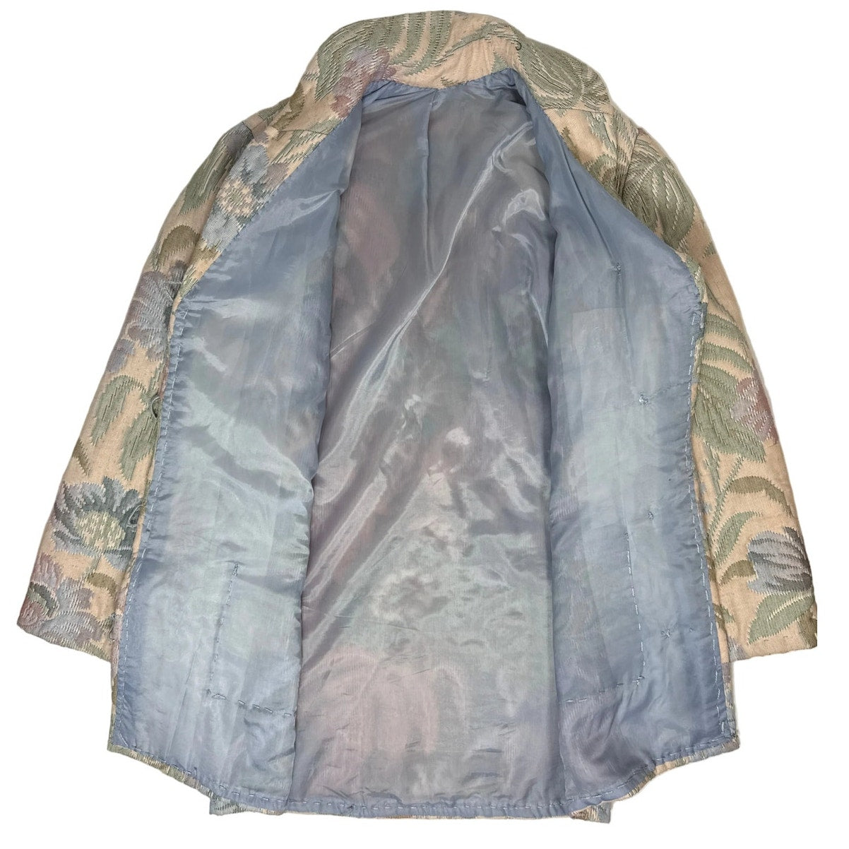 Vintage 80s Women's Medium Quilted Jacket Pastel Floral Cottagecore