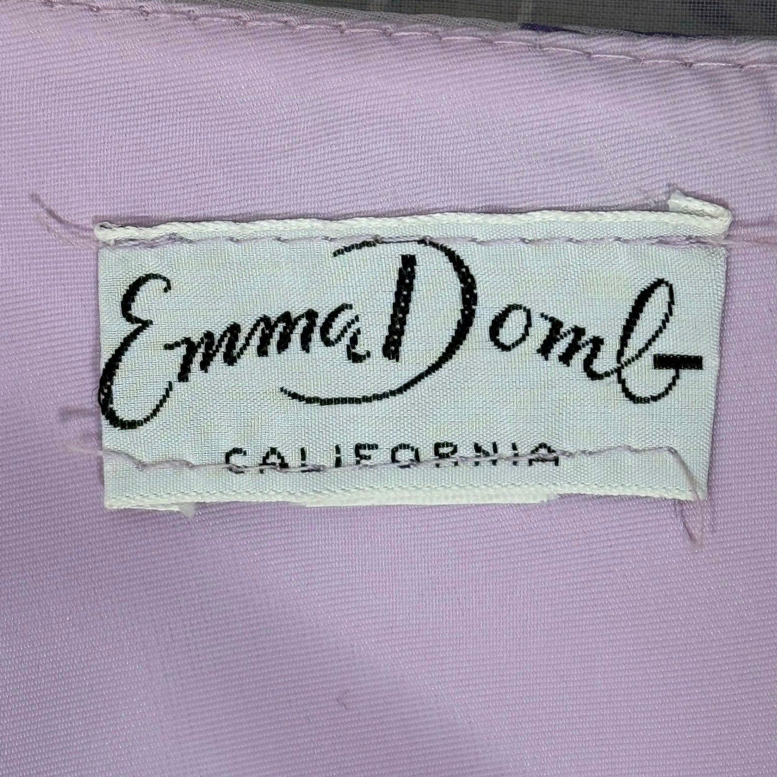 Vintage 60s Emma Domb Purple Floral Empire Waist Prom Bridesmaid Dress