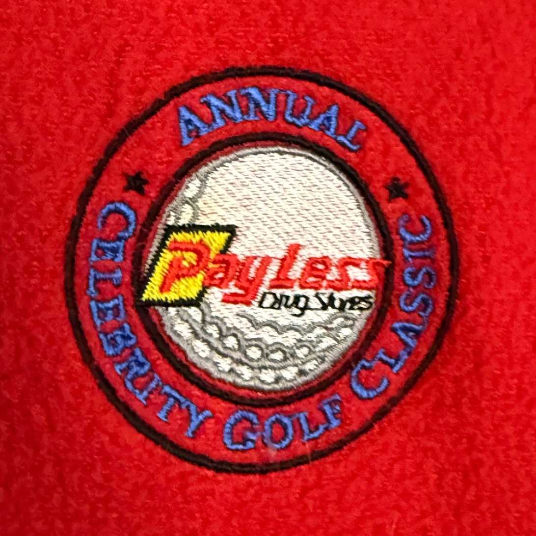Vintage 90s Nike Men's Large Golf Vest Red Fleece "Payless Celebrity Golf Classic"