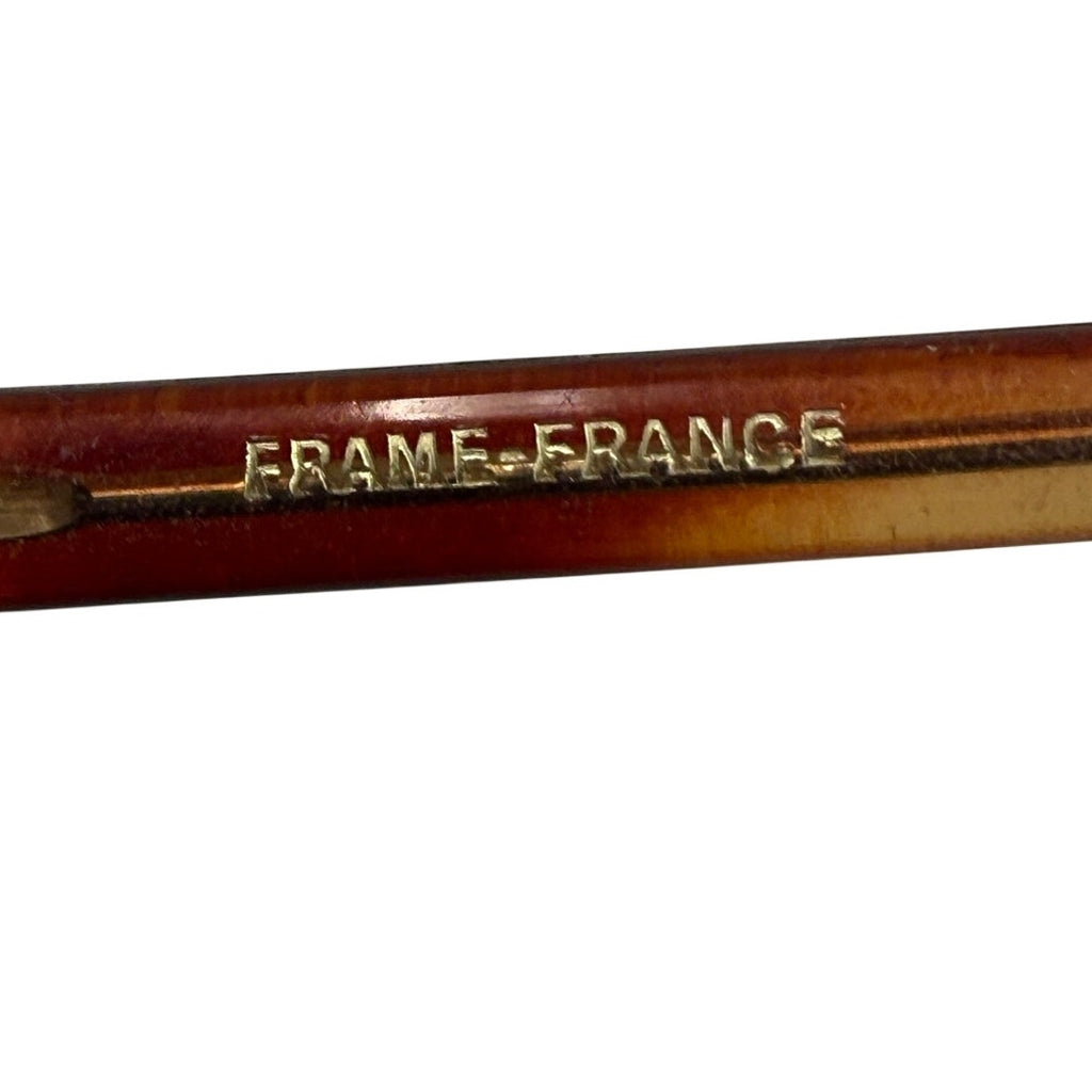 Vintage 70s Women's Frame France Octagon Eyeglass Frames Brown Tortoise France