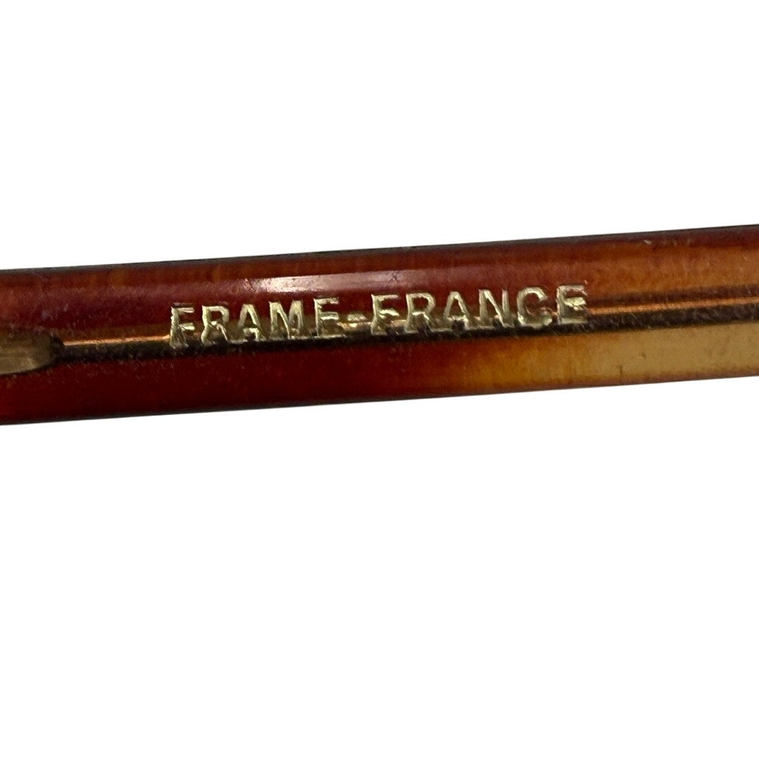 Vintage 70s Women's Frame France Octagon Eyeglass Frames Brown Tortoise France