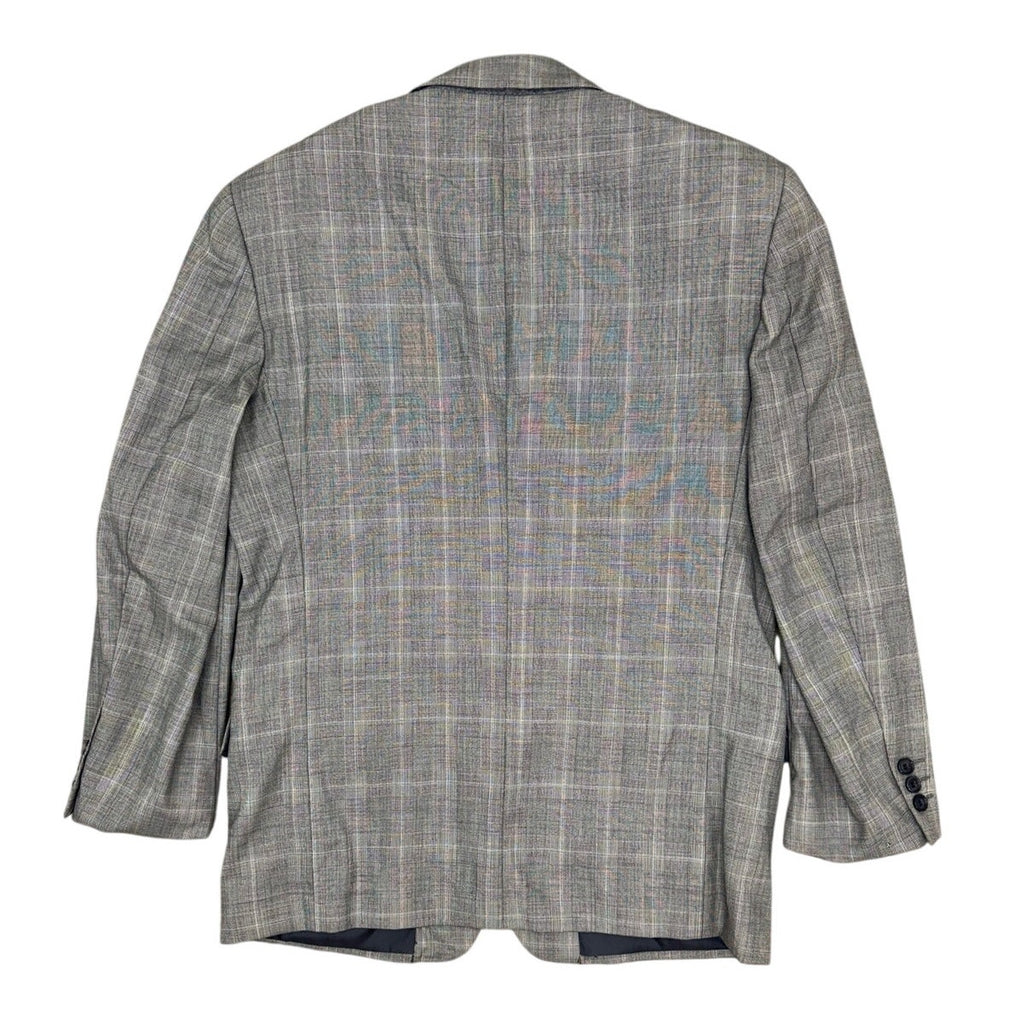 Valentino Uomo Mens Gray Windowpane Wool Blazer Sport Coat 42R Vintage