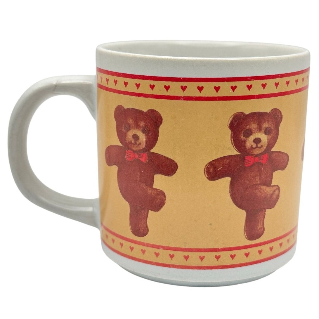 1983 Chein Industries Teddy Bear Coffee Mug Vintage Ceramic Nursery Cup