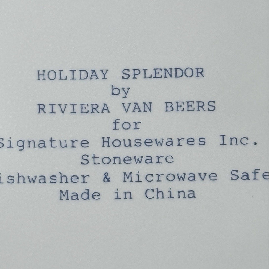 Vintage 90s Christmas Mugs Holiday Splendor Riviera Van Beers Mugs Set of 4