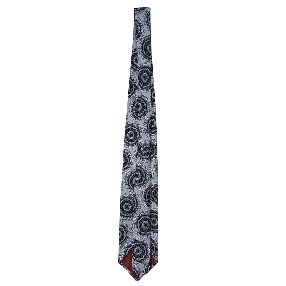 Vintage 70s Blue Circle Geometric Wide Polyester Tie British Made