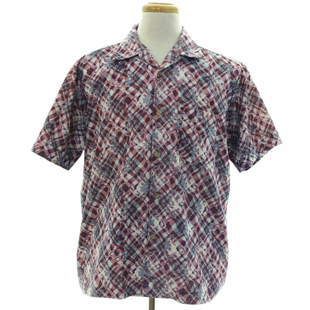 Vintage 80s Flipbox Purple Blue Geometric Polyester Button Up Shirt Men's Medium