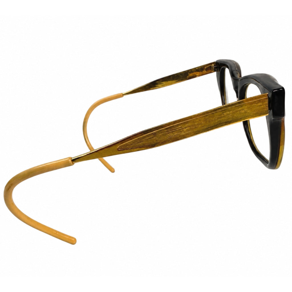 Vintage 1950s–60s Bausch & Lomb Black Gold Cable Temple Eyeglass Frames 6 1/4