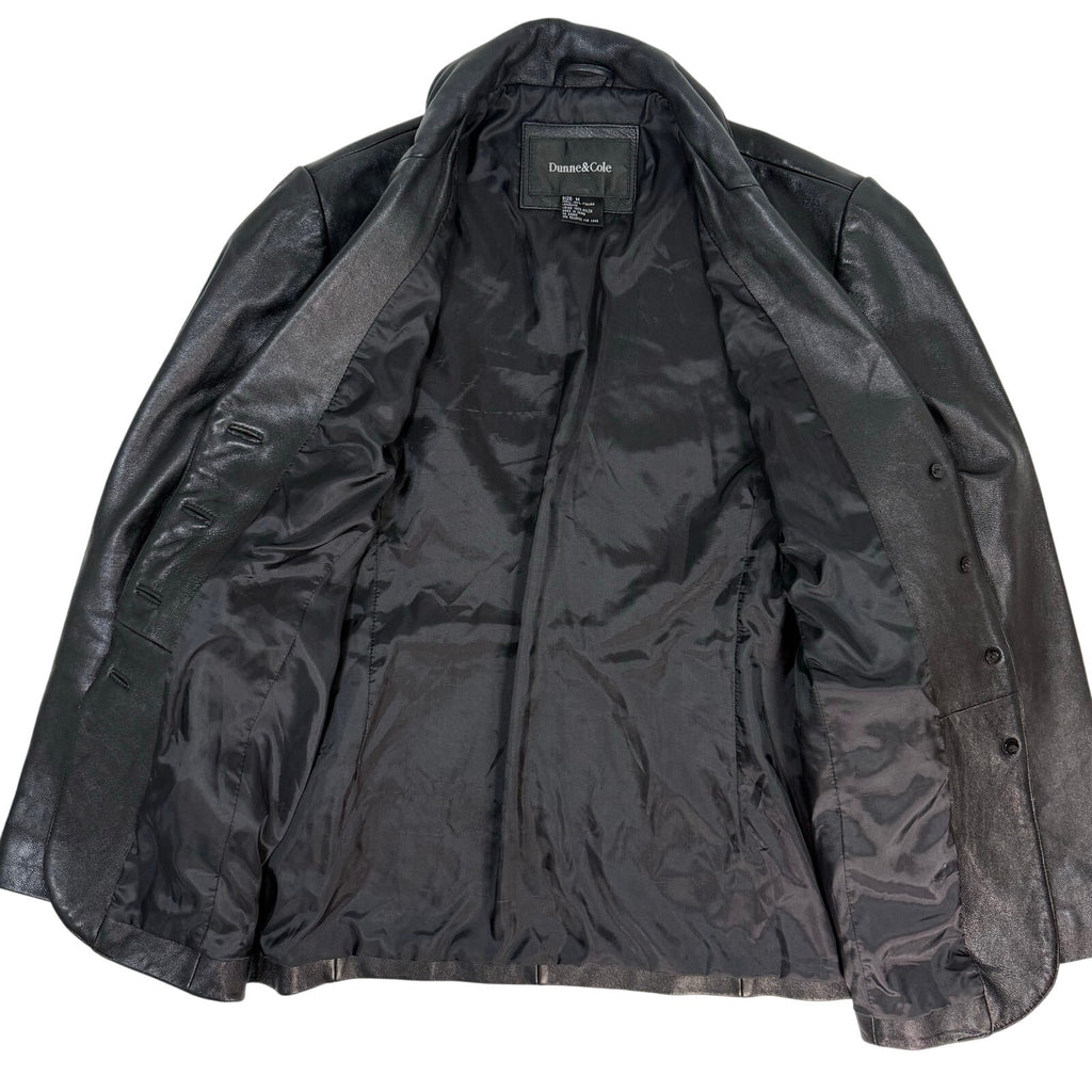 Vintage 90s Women's Medium Black Lambskin Leather Jacket Dunne & Cole