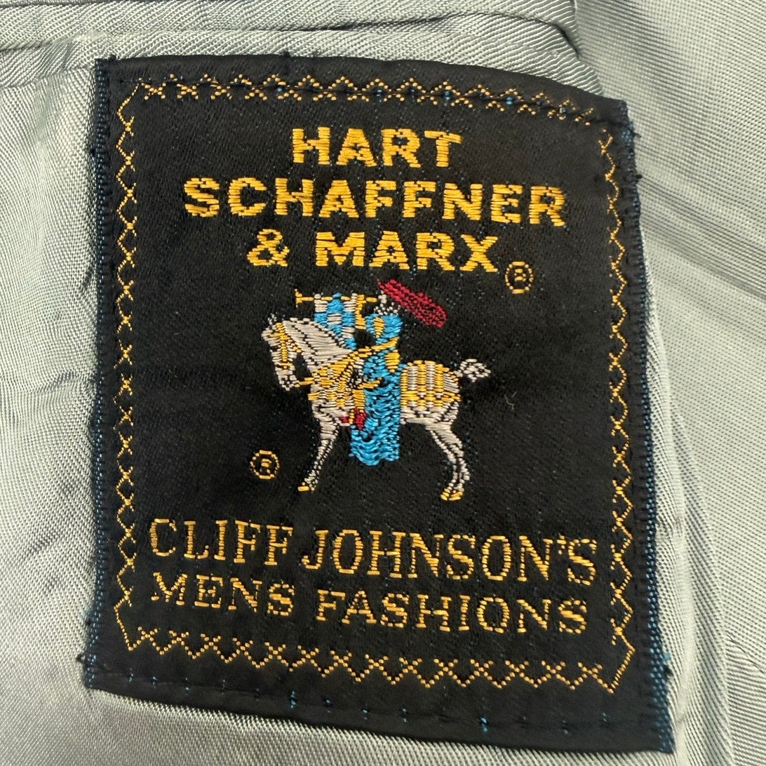 Vintage 70s Hart Schaffner Marx Sky Blue Sport Coat Blazer 38 Wool Look