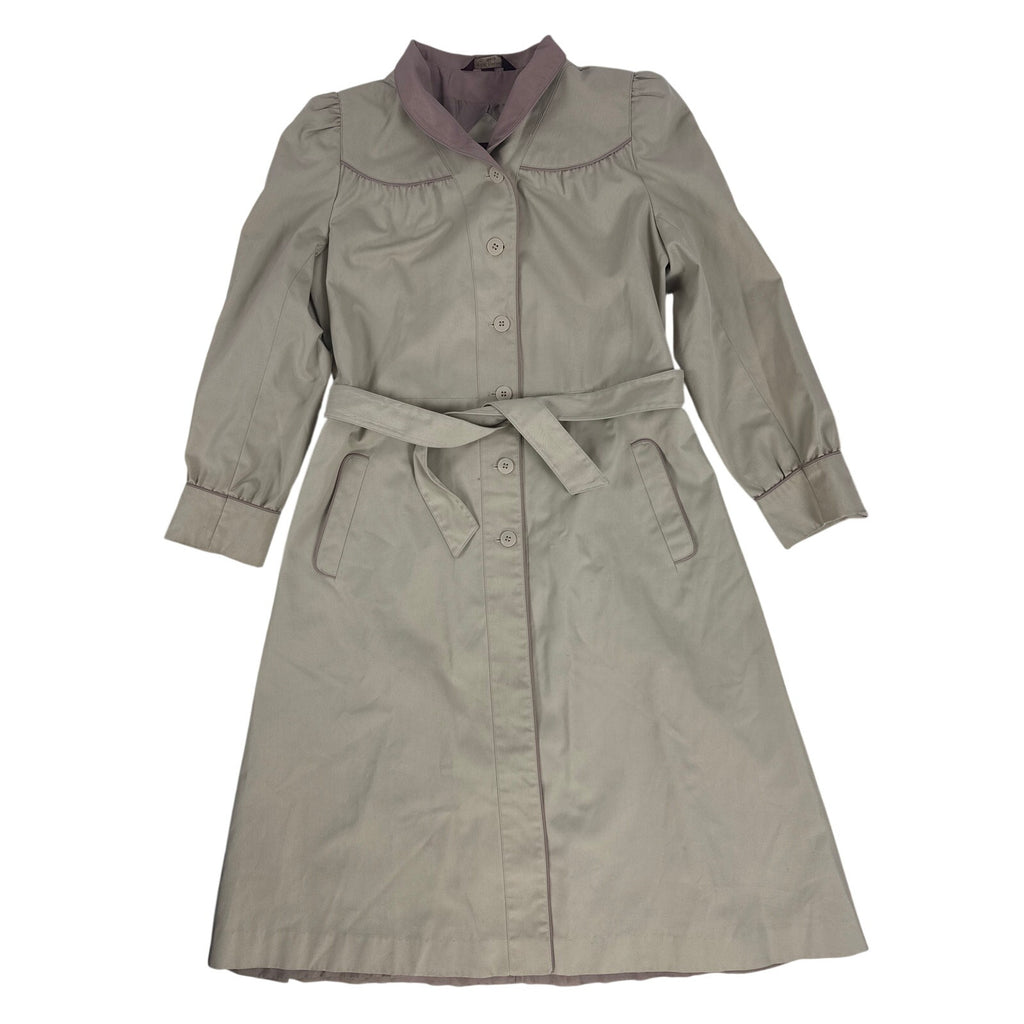 Vintage 80s J. Gallery Khaki Belted Trench Coat Women’s 10/11
