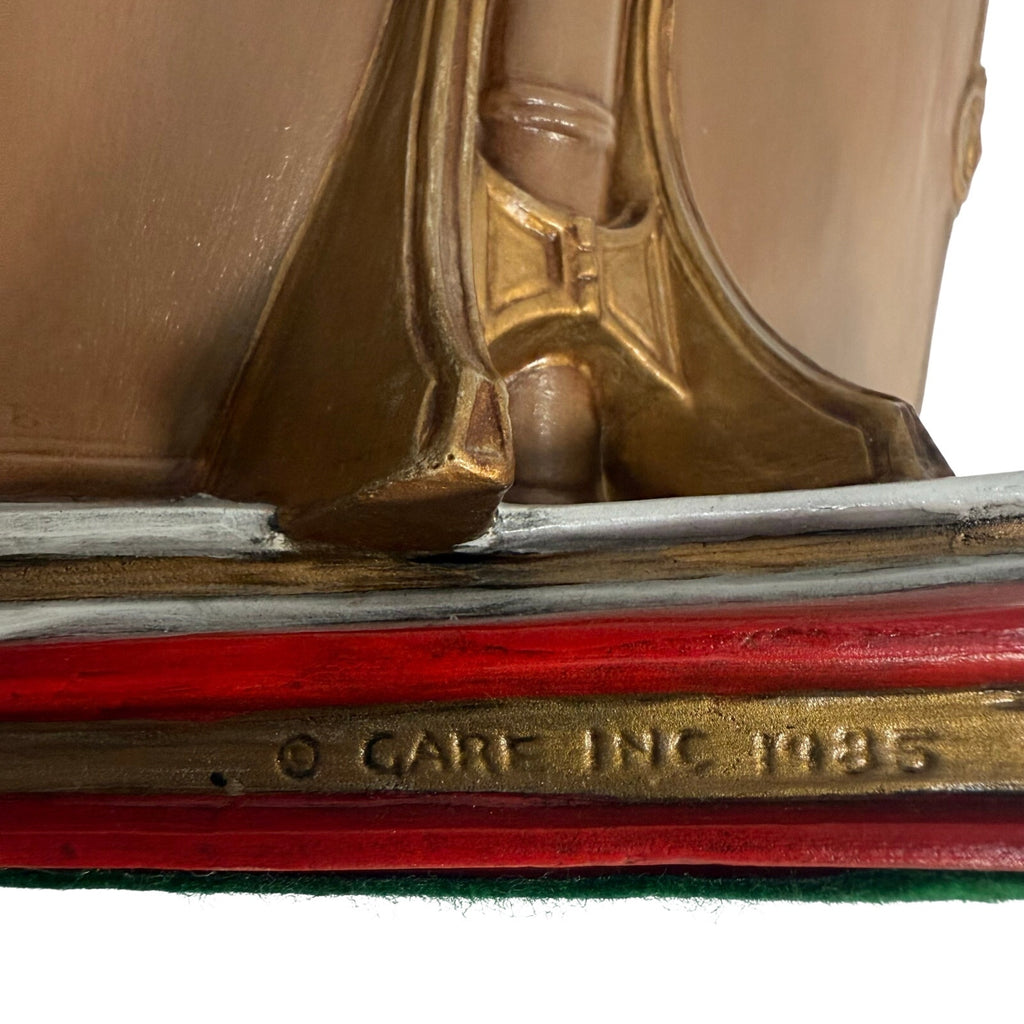1985 Care Inc Resin Christmas Book Shelf Display White Christmas