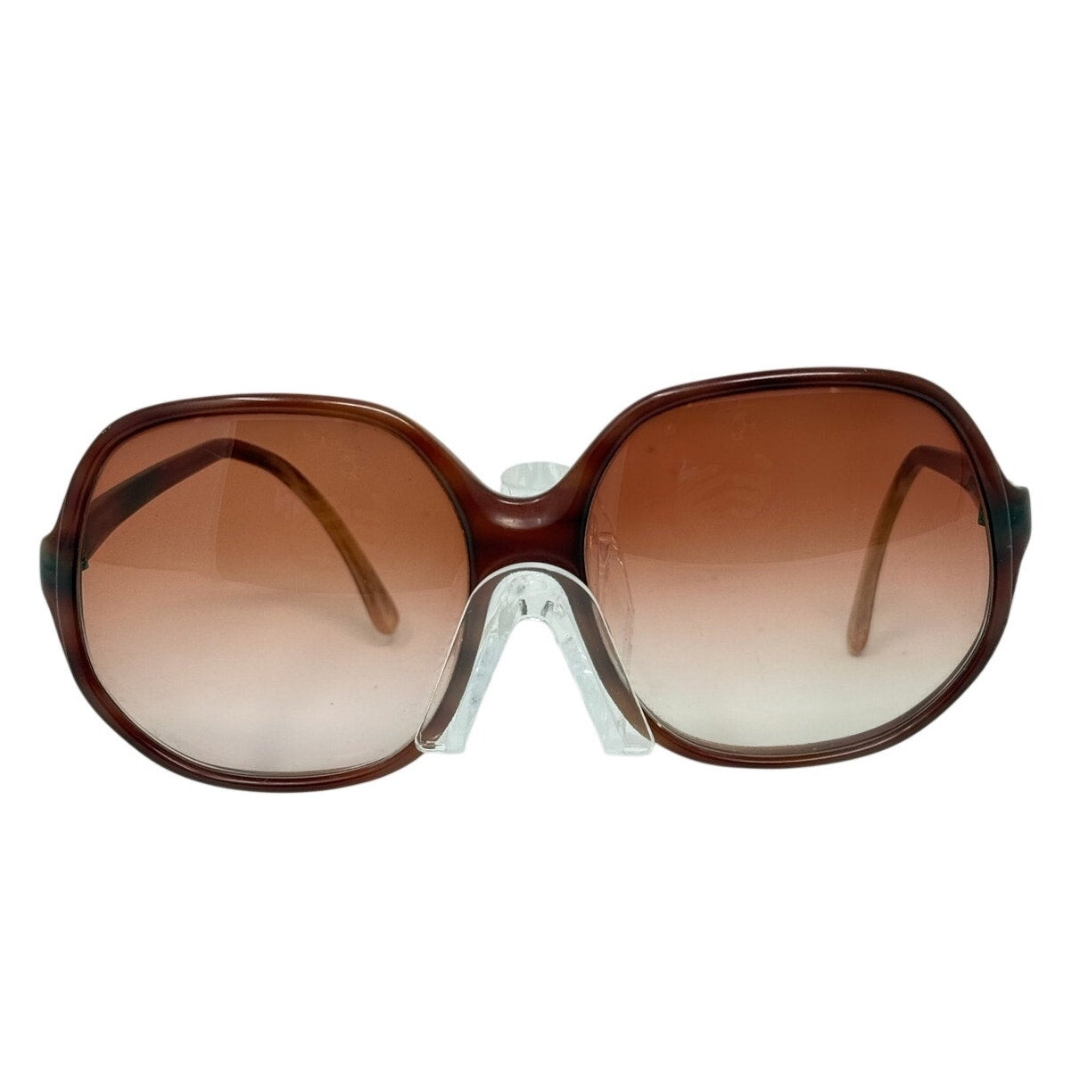 Vintage 80s Women's Oversized Brown Gradient Sunglasses Retro Fashion Shades